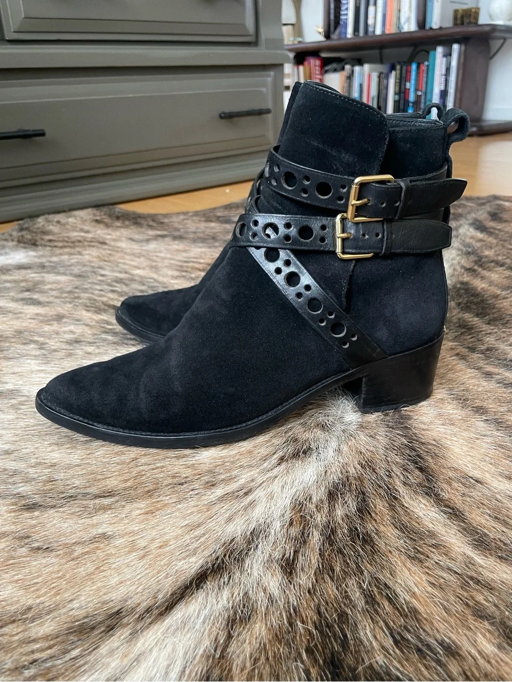 Burberry Ankle Boots Black Suede 39.5 / 8.5